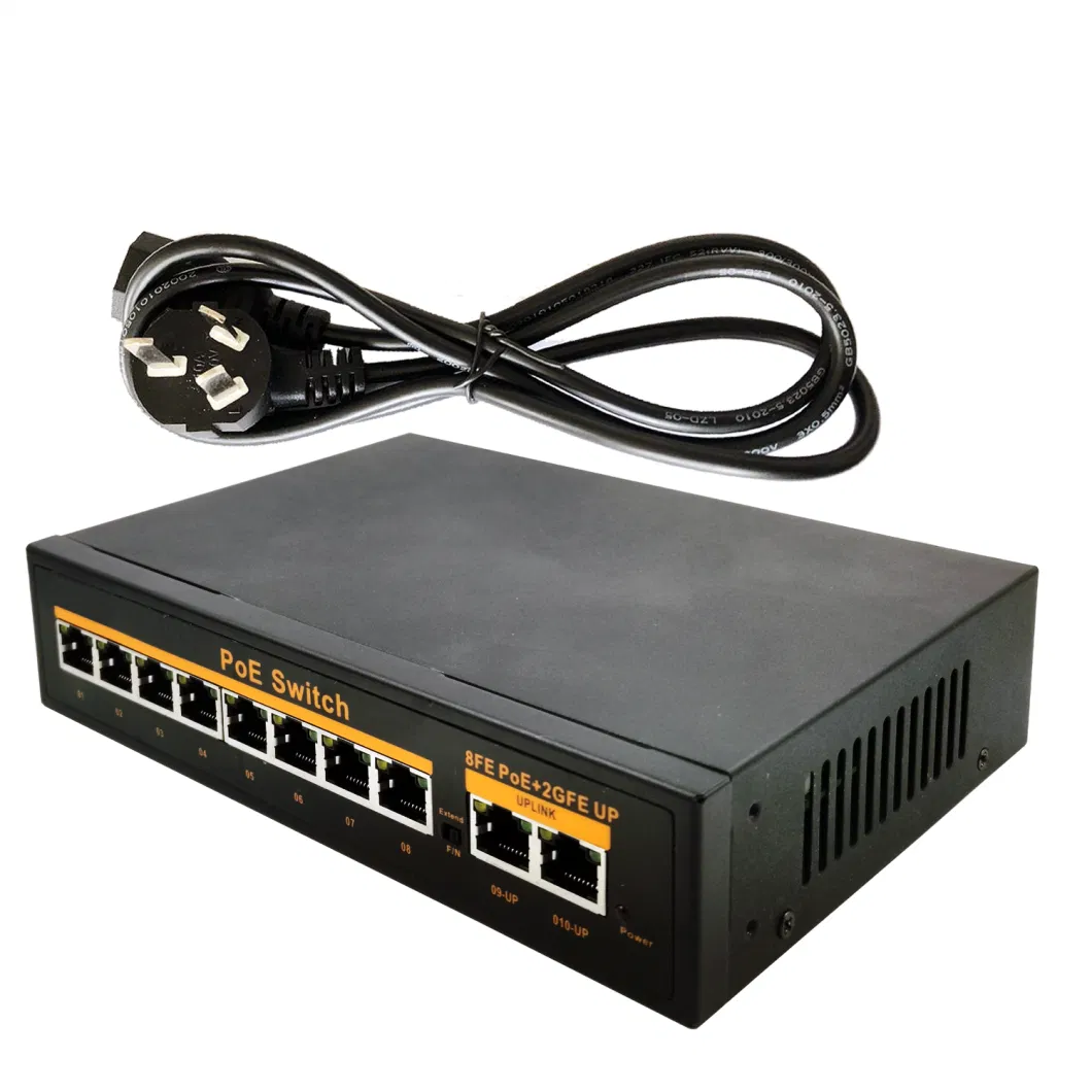 OEM 2 SFP Gigabit Ethernet Switch 8 Port Non-Managed Poe Switch